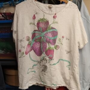 Magnolia Pearl Women's Strawberry Fairy Tee - White and Pink